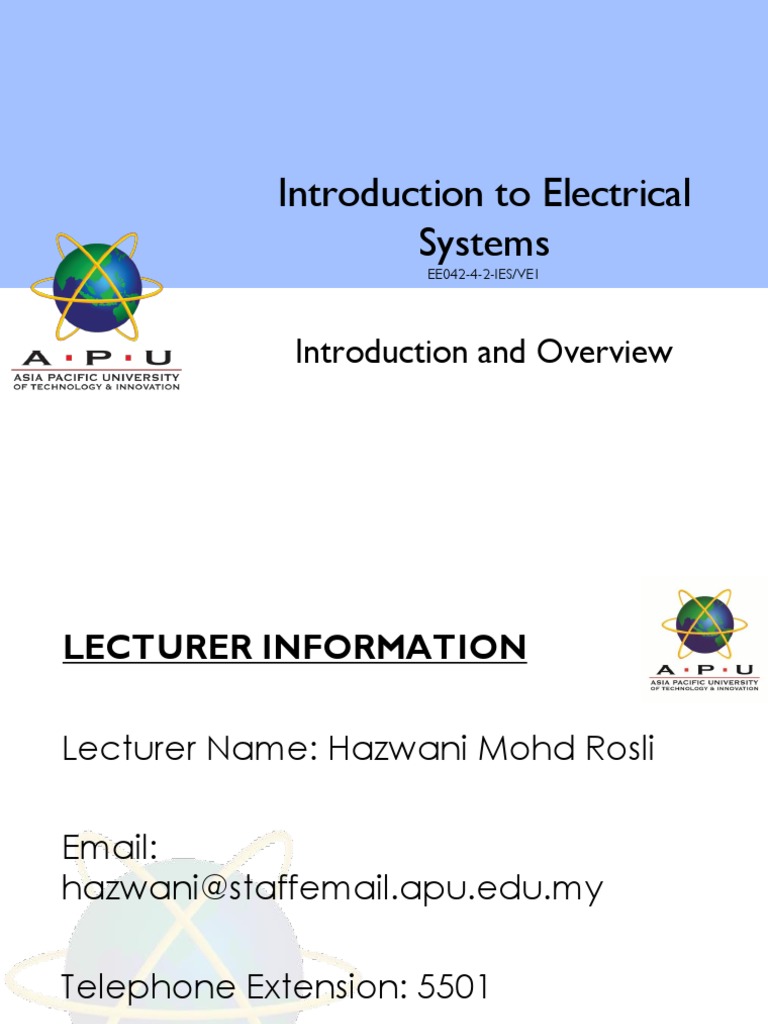 Introduction to Electrical Systems Overview | PDF | Electric Motor ...