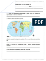 Avaliação de Geografia