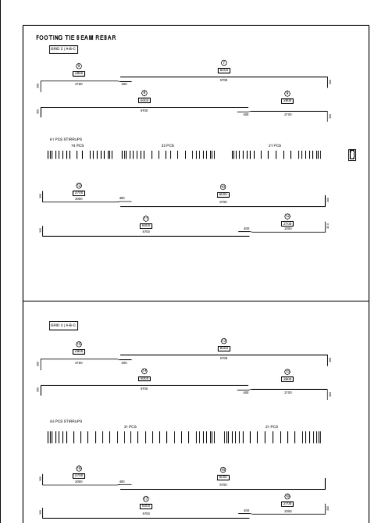Rebar Cutlist-Footing Tie Beam Rebar 2 | PDF | Chess