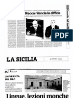 Ragusa, Facoltà di Lingue. Rassegna stampa del 22 settembre 2011