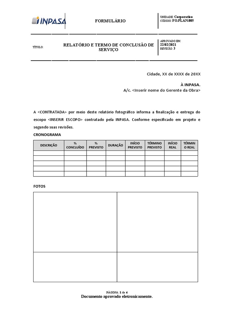 Relatorio e Termo de Conclusao de Servico | PDF | Business