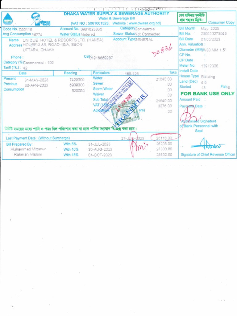 Dhaka Wasa Bill Download Instructions | PDF | Power (Physics) | Nature