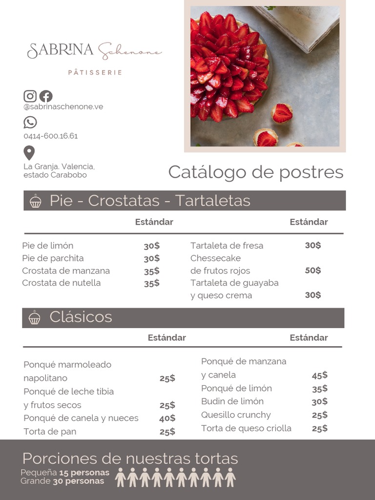 Catálogo de Postres de Sabrina | PDF | Postres | Alimentos