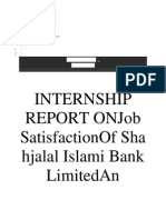 Internship Report Onjob Satisfactionof Sha Hjalal Islami Bank Limitedan