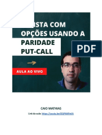 Aula 18 - Paridade Put-Call