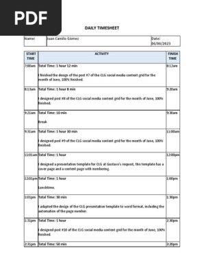 DAILY TIMESHEET 06-6-23