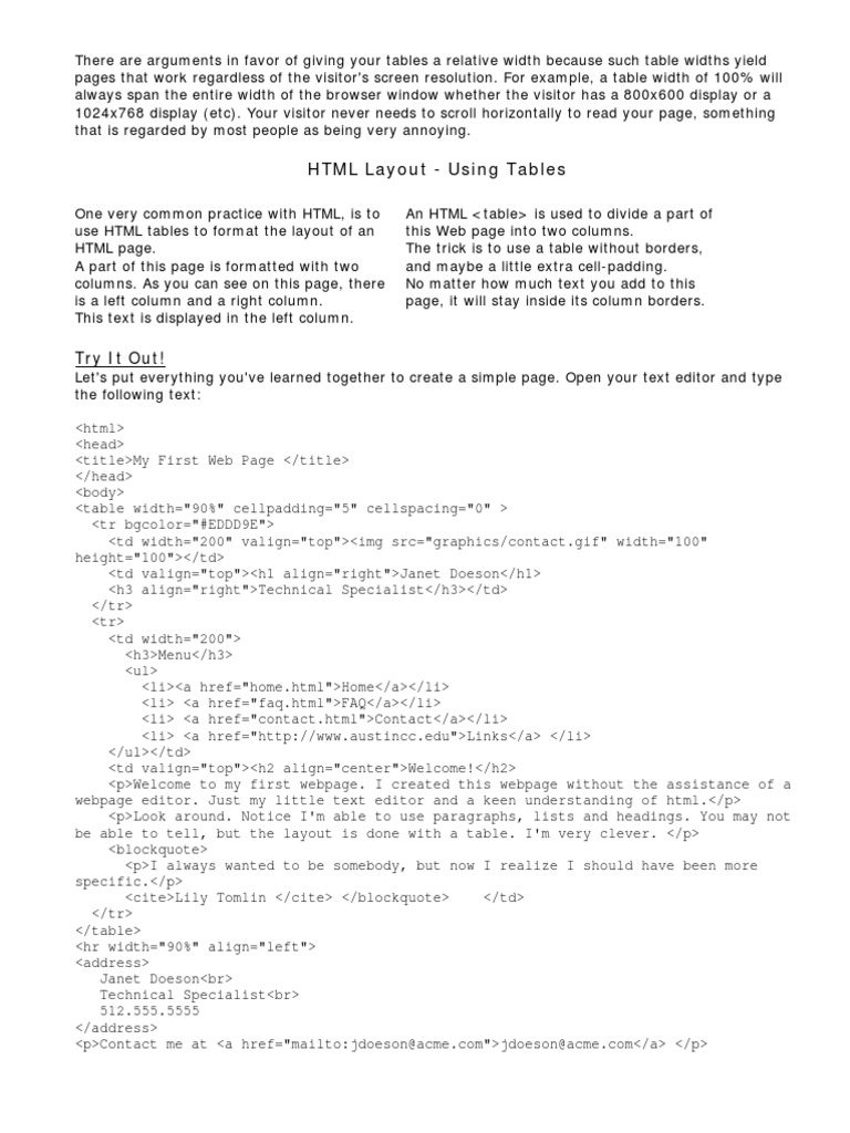 202005171817289765Priyanka-WT-HTML Basics-5 | PDF | Html | Page Layout