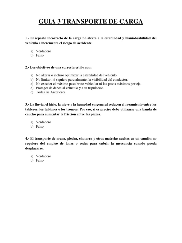 Guia 3 transporte de carga pdf transporte