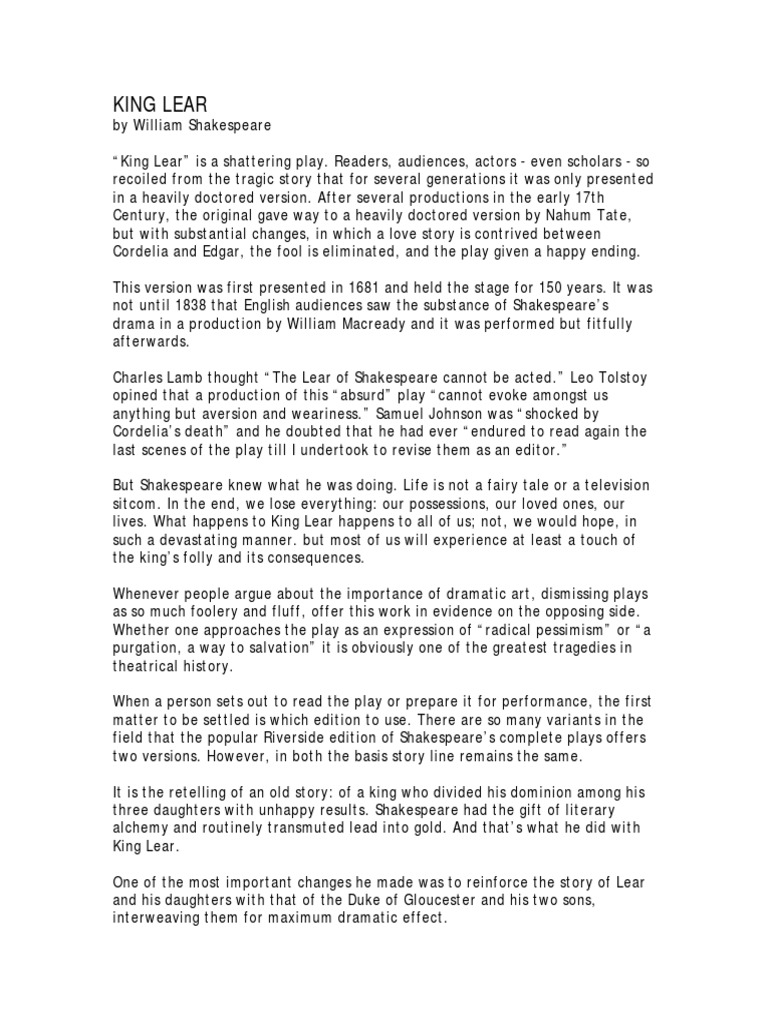 King Lear PDF King Lear