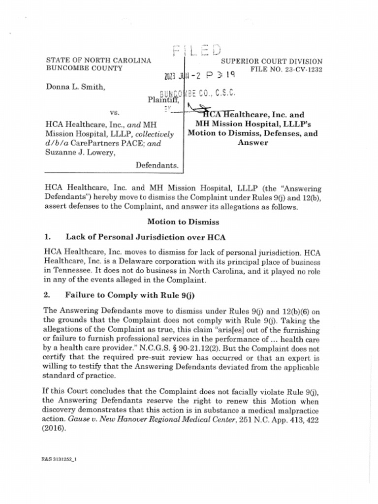 HCA Response To Smith PDF