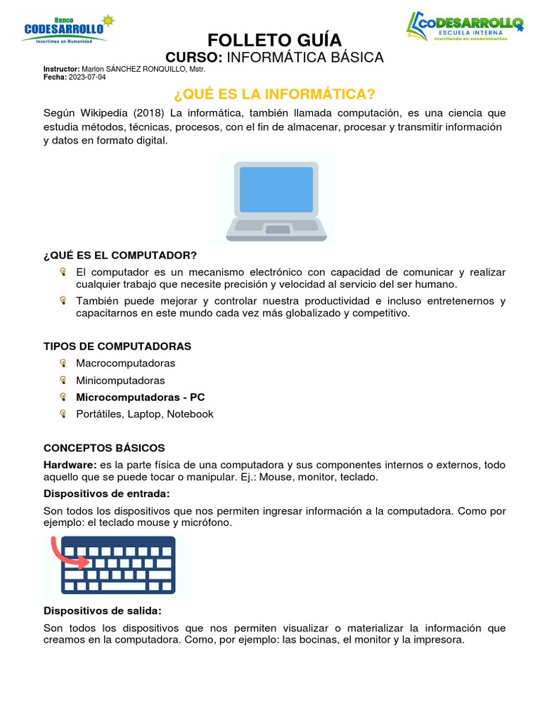 Guía del Curso de Informática Básica | PDF | Microsoft Windows ...
