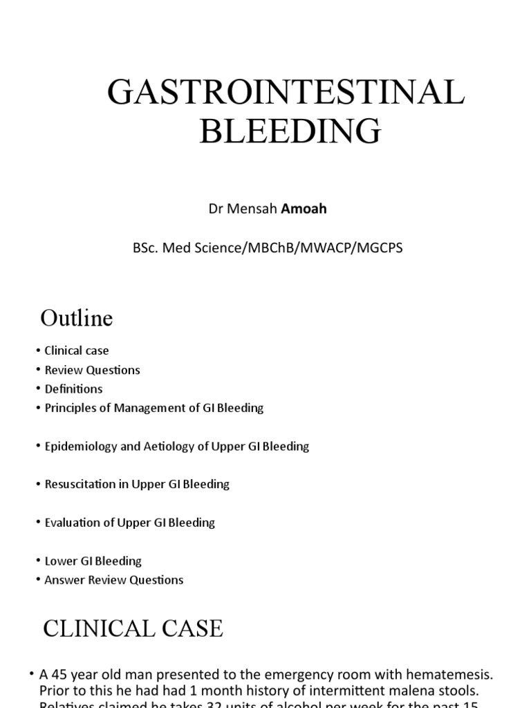 Gi Bleeding | Download Free PDF | Blood | Body Fluids