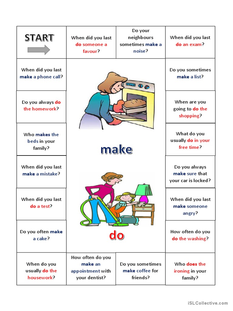 Speaking activity using the verbs do and make pdf