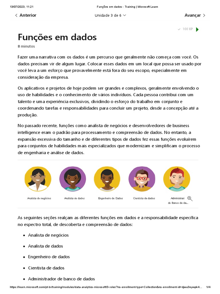 Funções em Dados - Training - Microsoft Learn | PDF | Análise de dados ...