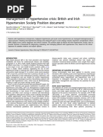 Management of Hypertensive Crisis: British and Irish Hypertension Society Position Document