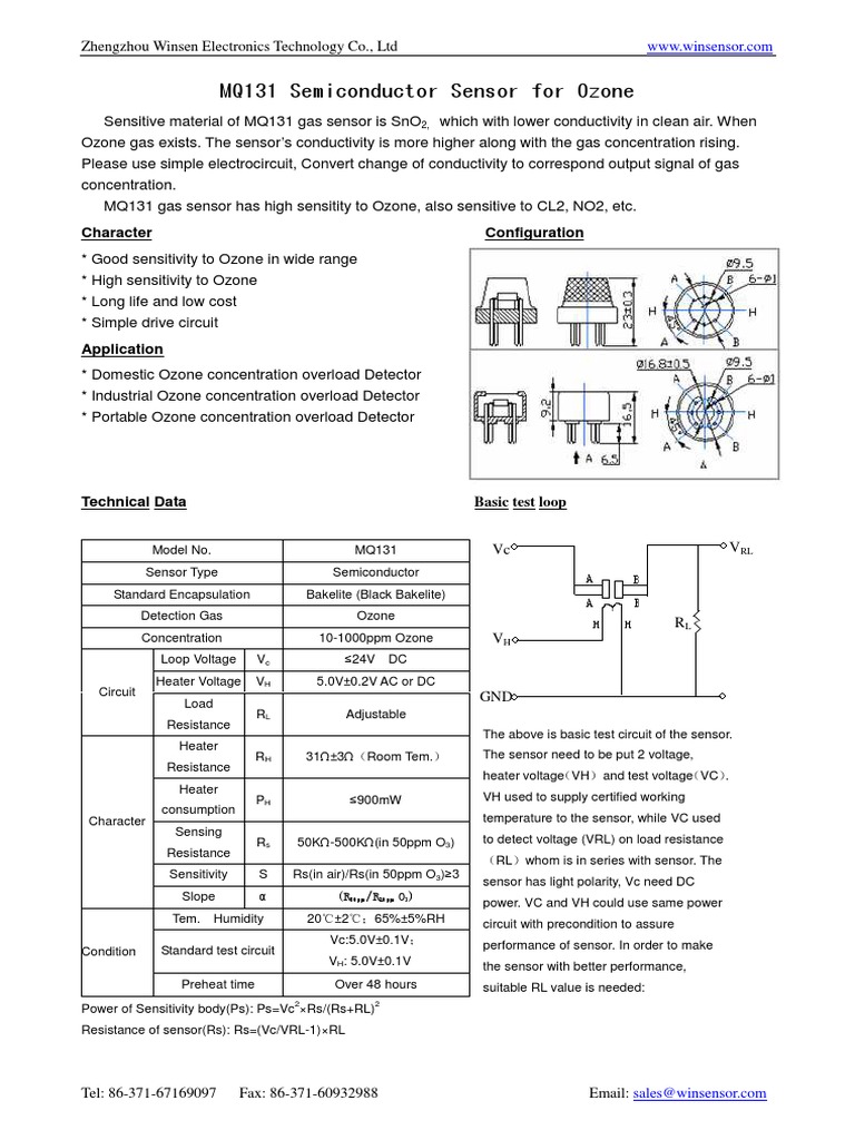 Ozone Sensor for Industrial Use | PDF | Sensor | Electrical Resistance ...