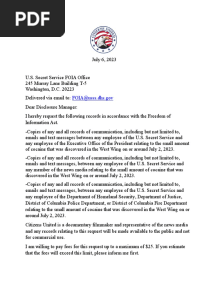 CU FOIA Request To U.S. Secret Service (Cocaine Found at White House)