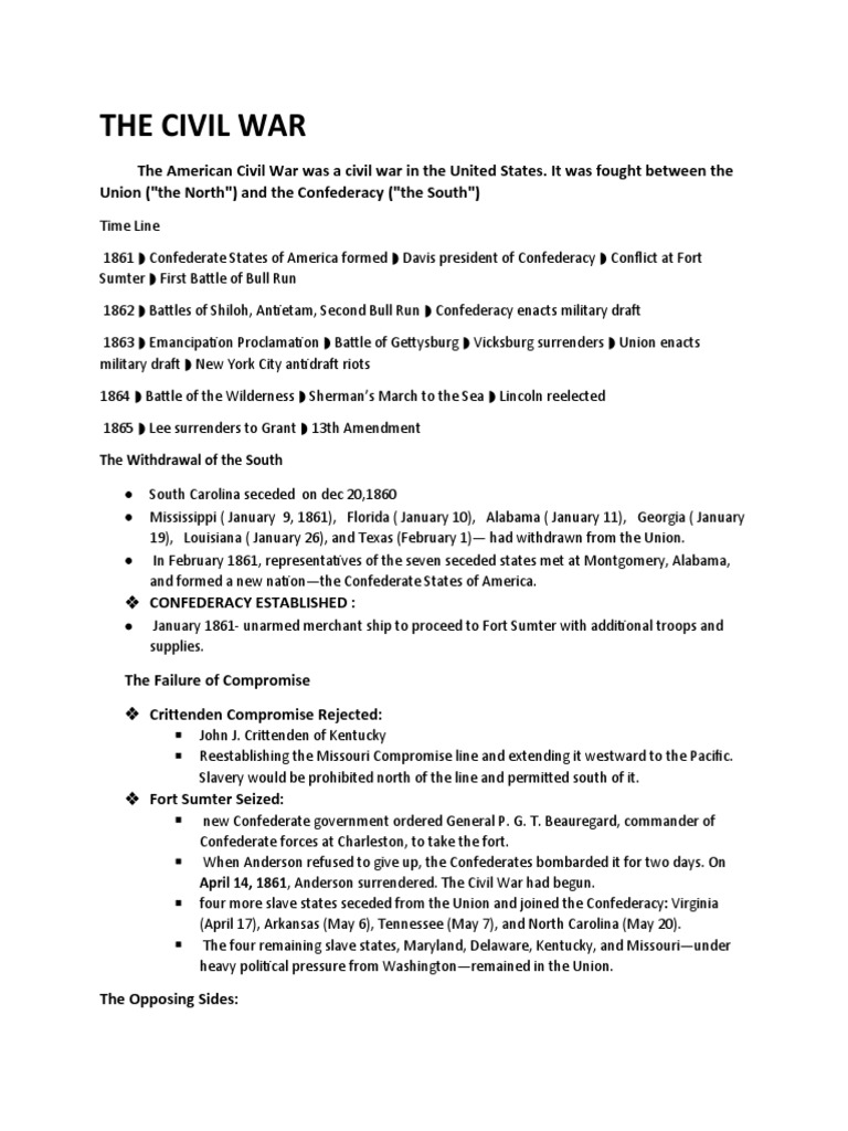 The Civil War Pdf
