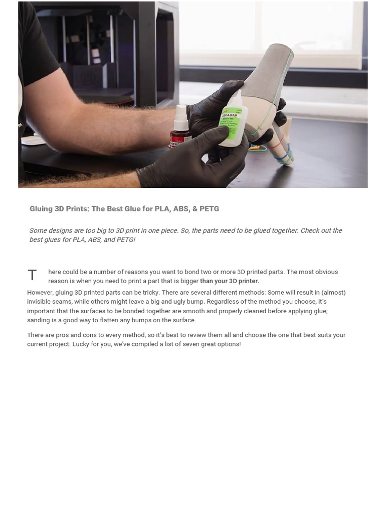 Print Gluing 3D Prints The Best Glue For PLA, ABS, & PETG All3DP PDF Adhesive Epoxy