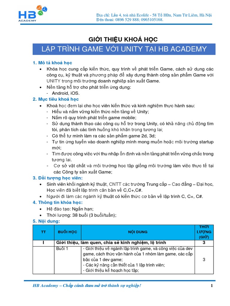 Giб I Thiб U Khoгў Hб ќc Lбє P Trг Nh Game Unity Nгўng Cao Pdf