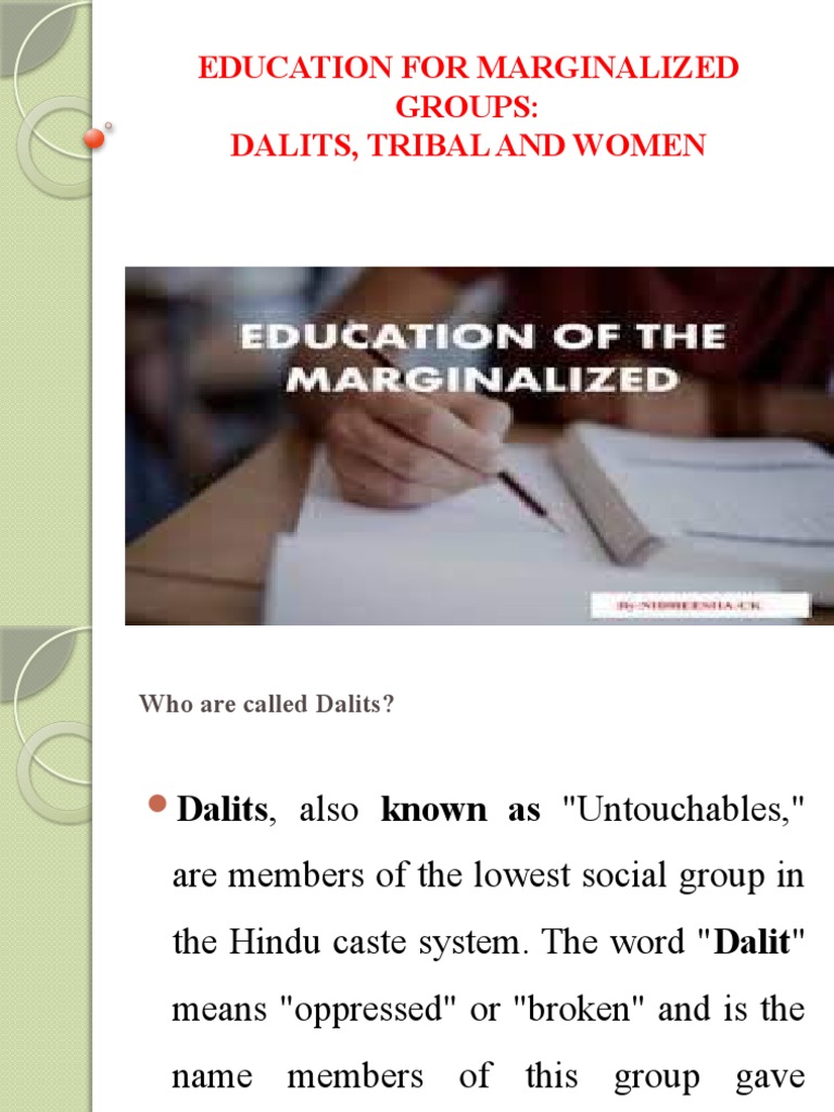 Education for Dalits, Tribals, and Women | PDF | Dalit | South Asia