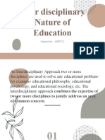 Interdisciplinary Nature of Education