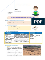 D1 A1 Sesion Com. Leemos Un Texto Descriptivo de Un Lugar (Caral)