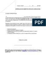 Carta para Entrega de Documentos LIC