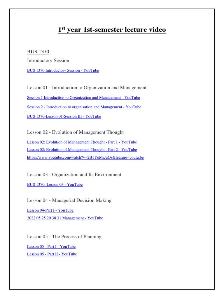 Lecture Links 1 Yr 1 Sem | PDF | Technology & Engineering