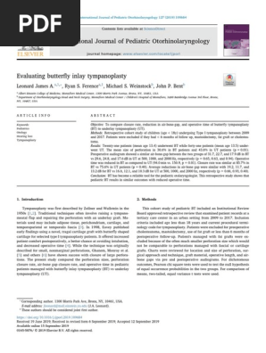 Evaluating butterfly inlay tympanoplasty