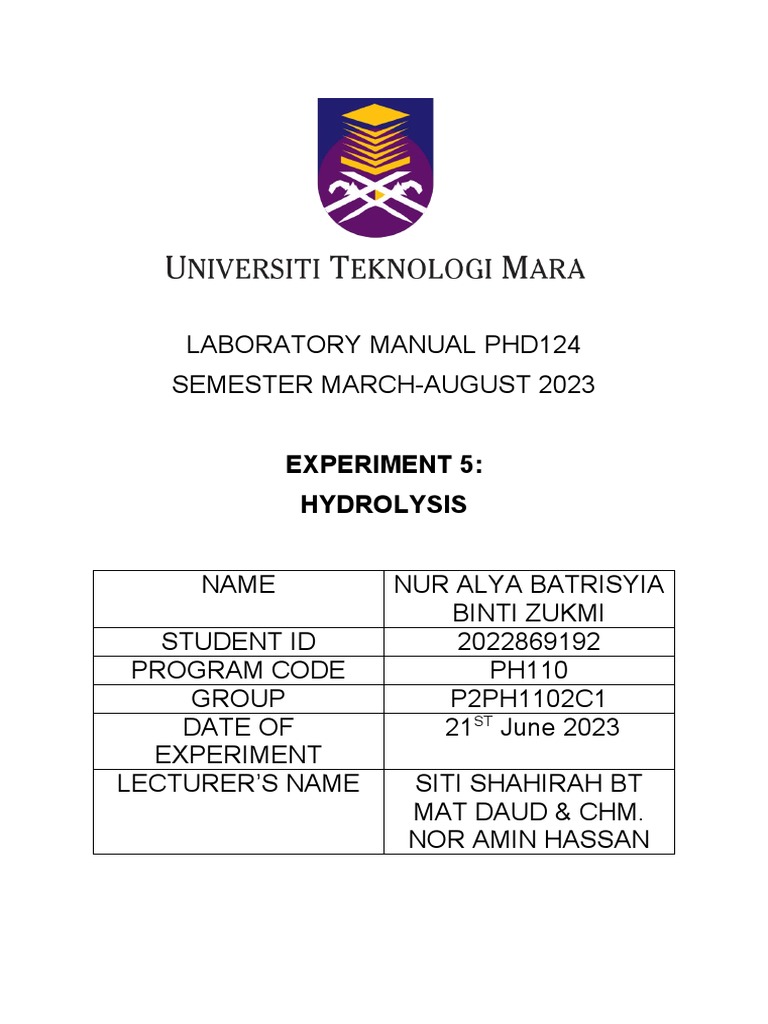 Lab Report 5 Phd124 | PDF | Acid | Salt (Chemistry)