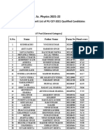 Msc. Physics Final List