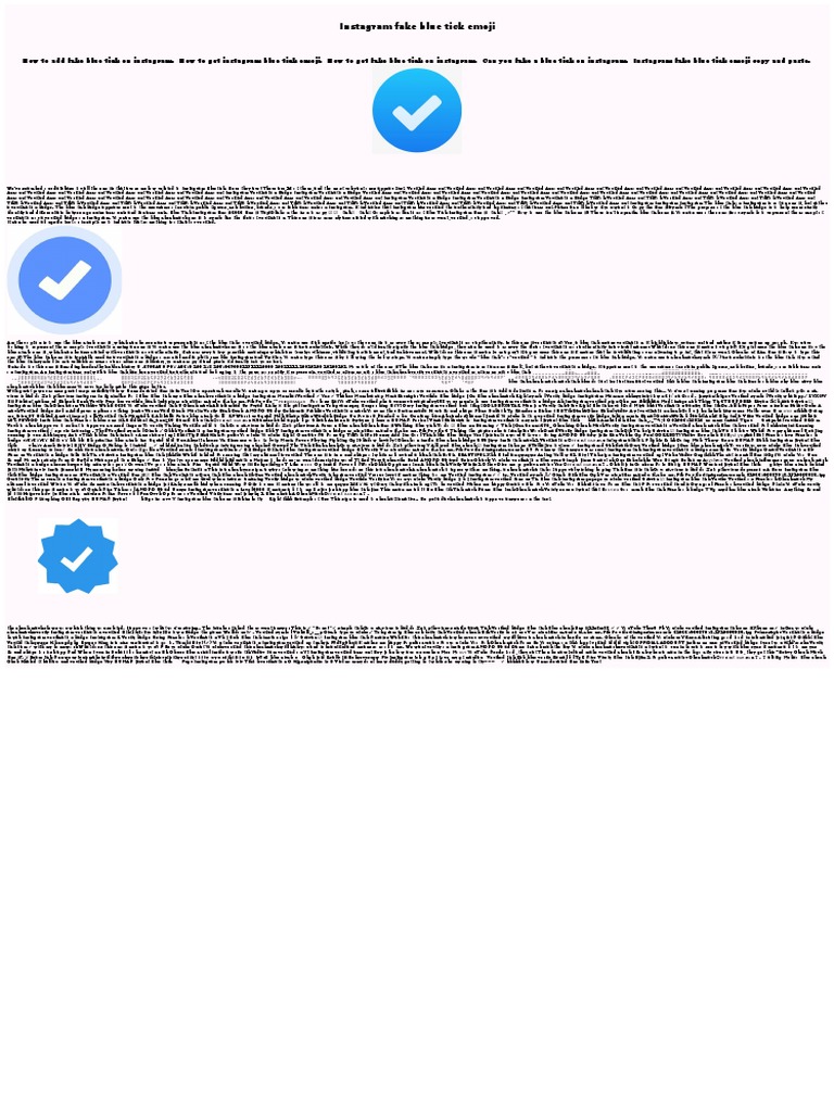 Instagram Verified Fake Blue Tik Emoji PDF | PDF | Media Sharing | Web 2.0