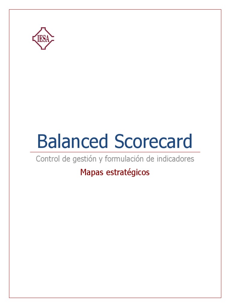 Mapas Estratégicos en Balanced Scorecard | PDF | Calidad (comercial ...