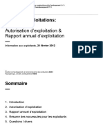 Suivi Des Exploitations:: Autorisation D'exploitation & Rapport Annuel D'exploitation