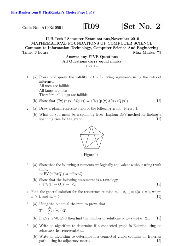 R09 Set No. 2 | PDF | Theoretical Computer Science | Logic