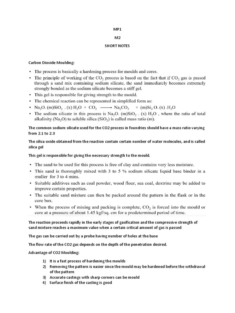 CO2, Shell, Investment & EPC Casting Methods | PDF | Casting ...