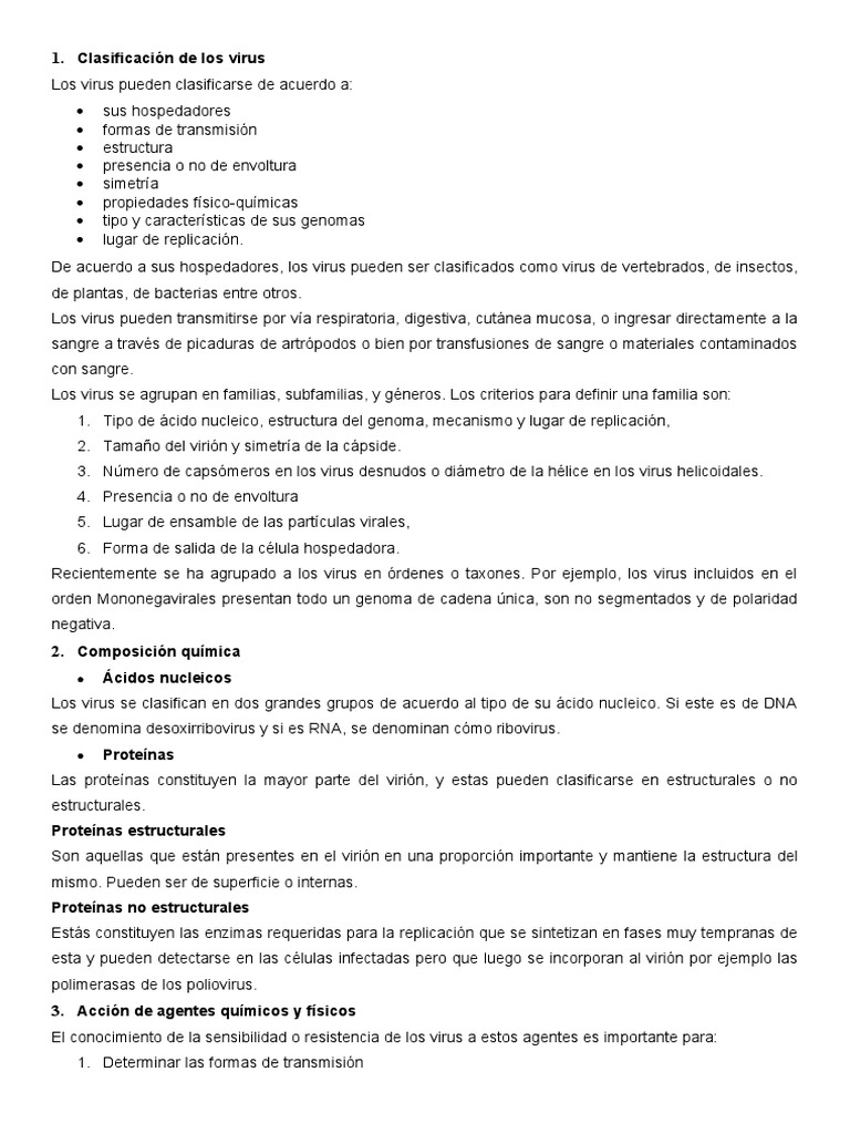 Clasificación de Los Virus | PDF | Virus | Microbiología