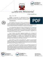 Resolución Ministerial 757-2022-MTC01.02 - 01 de Setiembre de 2022