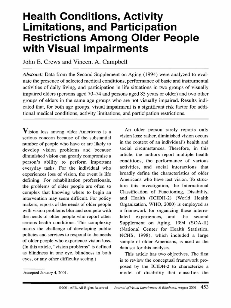 19 blind people problems pdf visual impairment disability