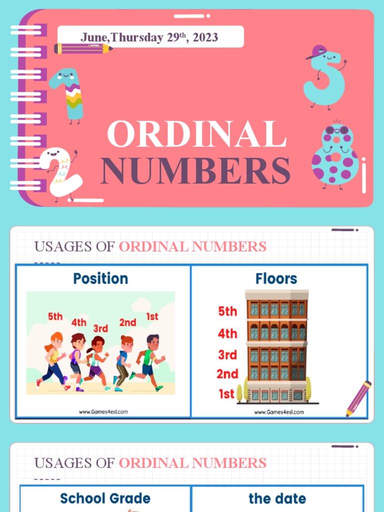 4to-Class#5 - Ordinal Numbers | PDF