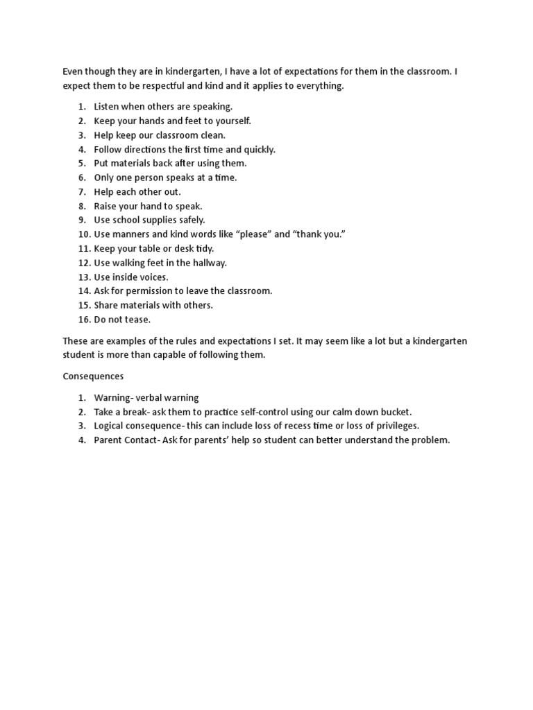 Classroom Rules and Consequences For site PDF
