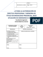 Protocolo para La Autorización de Práctica Profesional Presencial en Situación de Emergencia Covid-19