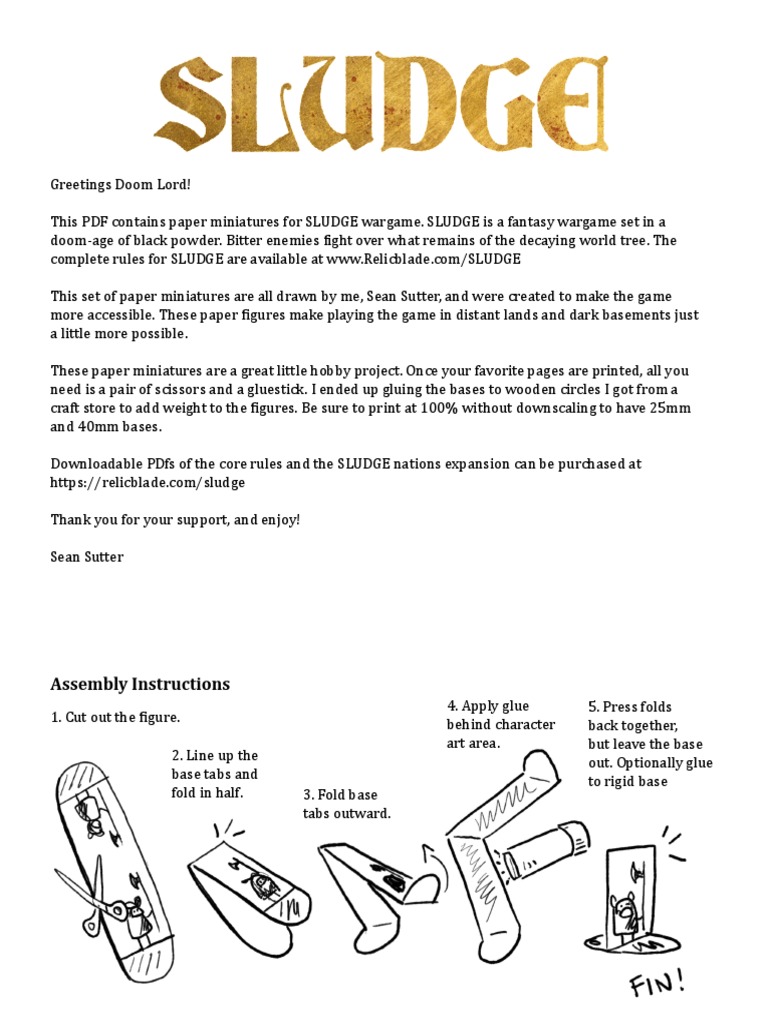 Sludge Paper Miniatures | Download Free PDF | Infantry | Military