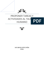 Proponer Tareas y Actividades Al Talento Humano