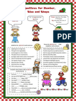 Adjctives For Numbers, Size and Shape