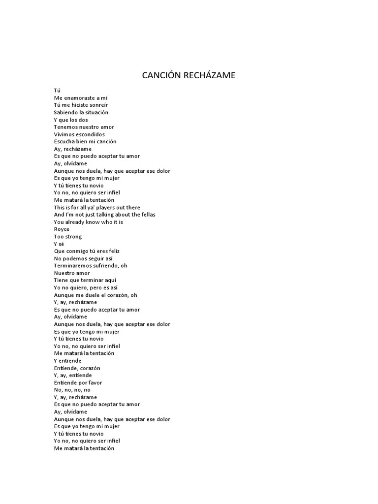 Canción Recházame | PDF