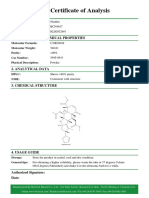 Certificate of Analysis: 1. Physical and Chemical Properties