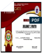 Certificate of Recognition Honors Red