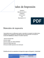 Materiales de Impresion. Propiedades